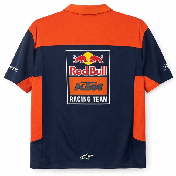 Ktm Other - Red Bull KTM Racing Team Polo Shirt Mens Large Navy Orange Alpinestars Motocross